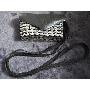 Cool UPCYCLED Soda Can PopTop Pull-Tab Woven MINI Crossbody Purse RETRO EuC
